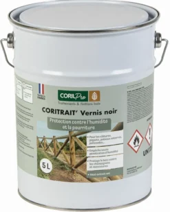 Sale Coritrait' vernis fluide noir Piquets Bois|Outils