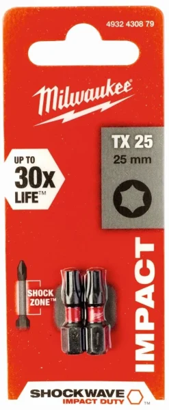Online Embouts de vissage Shockwave TX - 25mm - Milwaukee - 2 pièces Outils