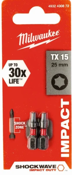 Online Embouts de vissage Shockwave TX - 25mm - Milwaukee - 2 pièces Outils