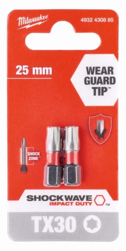 Online Embouts de vissage Shockwave TX - 25mm - Milwaukee - 2 pièces Outils