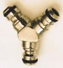 Raccord à jonction rapide Y cannelé Ø15mm - laiton Aménagement Extérieur