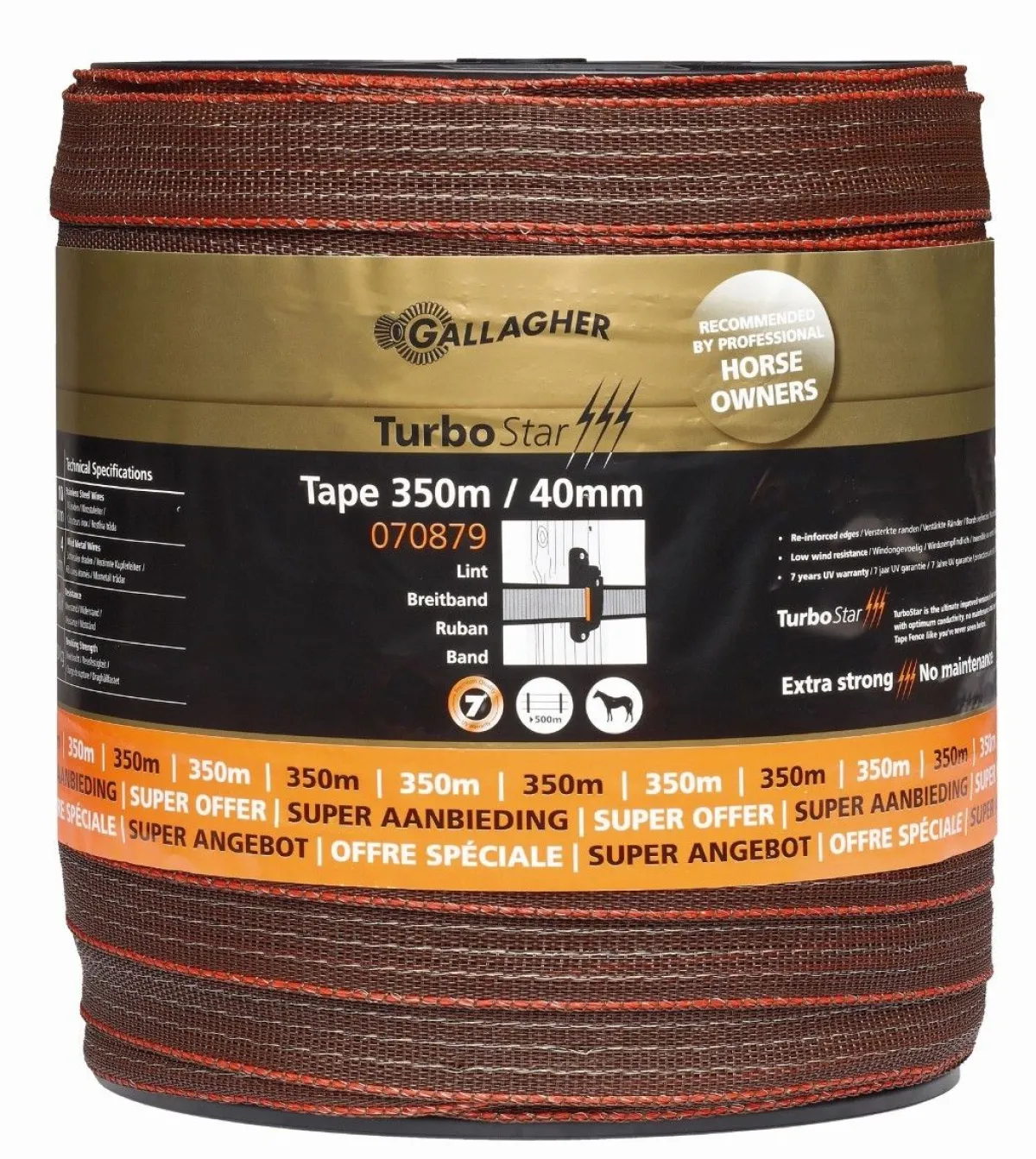 Outlet Ruban TurboStar - 40mm - Gallagher - 350m Ruban De Clôture